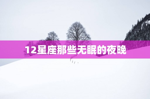 12星座那些无眠的夜晚