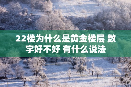 22楼为什么是黄金楼层 数字好不好 有什么说法