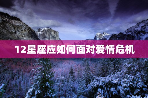 12星座应如何面对爱情危机