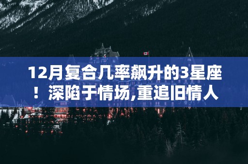 12月复合几率飙升的3星座！深陷于情场,重追旧情人