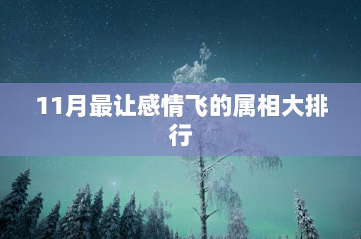 11月最让感情飞的属相大排行