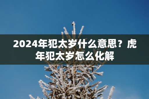 2024年犯太岁什么意思？虎年犯太岁怎么化解