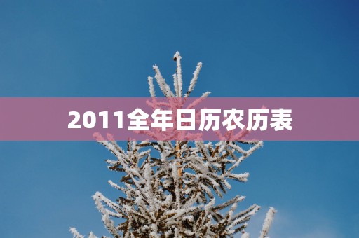 2011全年日历农历表