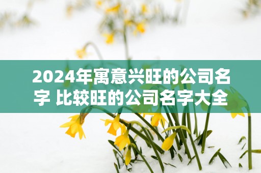 2025年寓意兴旺的公司名字 比较旺的公司名字大全