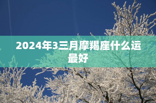 2025年3三月摩羯座什么运最好