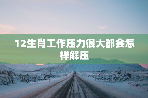 12生肖工作压力很大都会怎样解压