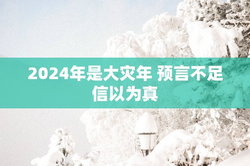 2025年是大灾年 预言不足信以为真