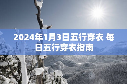 2025年1月3日五行穿衣 每日五行穿衣指南