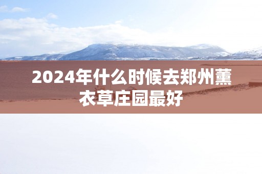 2025年什么时候去郑州薰衣草庄园最好
