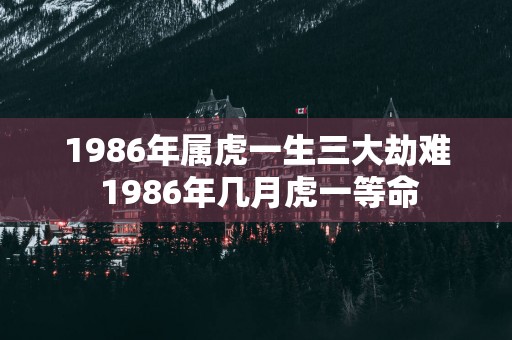 1986年属虎一生三大劫难 1986年几月虎一等命