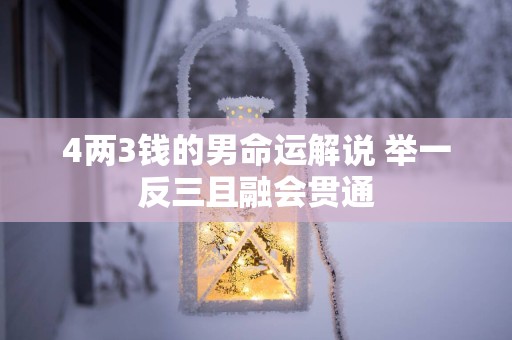 4两3钱的男命运解说 举一反三且融会贯通
