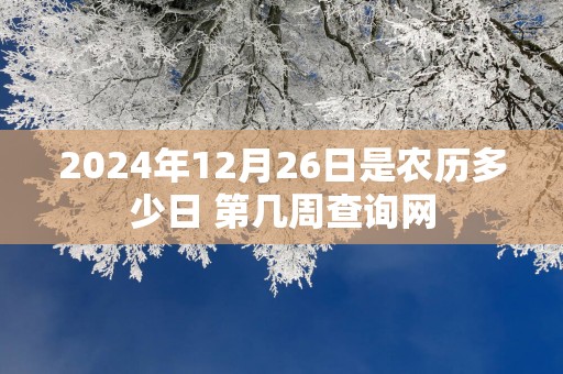 2025年12月26日是农历多少日 第几周查询网