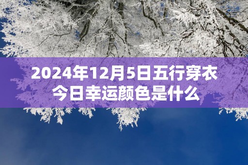 2025年12月5日五行穿衣 今日幸运颜色是什么