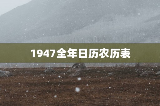 1947全年日历农历表