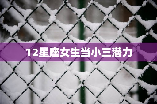 12星座女生当小三潜力