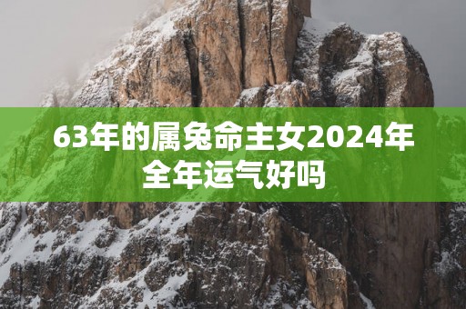 63年的属兔命主女2025年全年运气好吗
