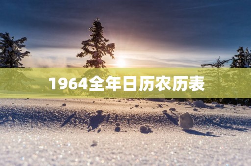 1964全年日历农历表