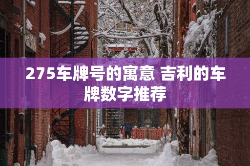 275车牌号的寓意 吉利的车牌数字推荐