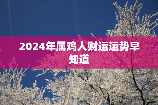 2025年属鸡人财运运势早知道