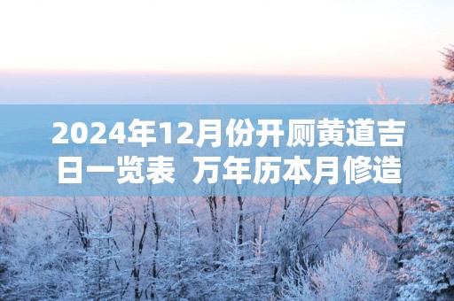 2025年12月份开厕黄道吉日一览表  万年历本月修造厕所吉日查询