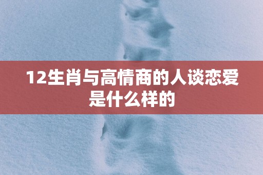 12生肖与高情商的人谈恋爱是什么样的