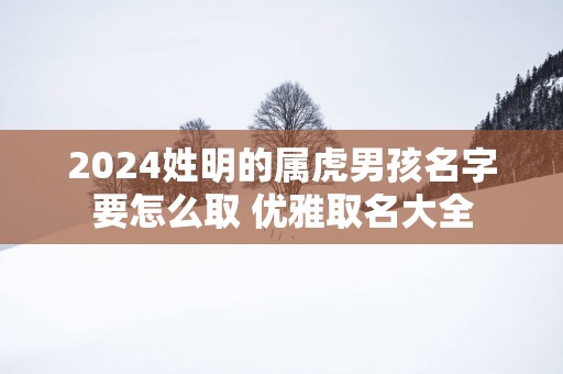 2025姓明的属虎男孩名字要怎么取 优雅取名大全