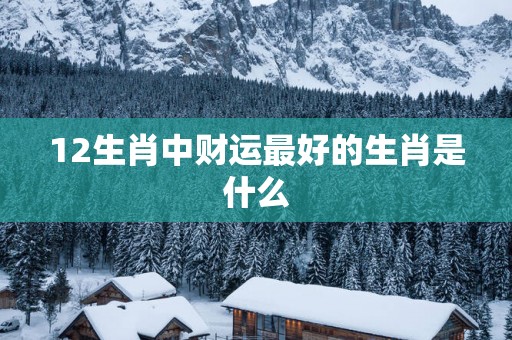 12生肖中财运最好的生肖是什么