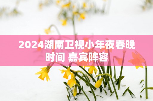 2025湖南卫视小年夜春晚时间 嘉宾阵容