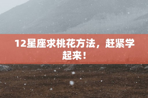 12星座求桃花方法，赶紧学起来！