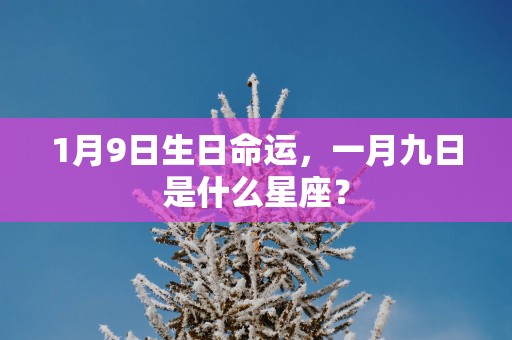 1月9日生日命运，一月九日是什么星座？