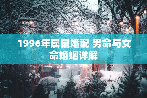 1996年属鼠婚配 男命与女命婚姻详解