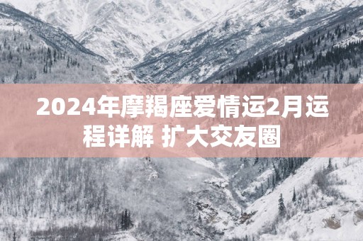 2024年摩羯座爱情运2月运程详解 扩大交友圈