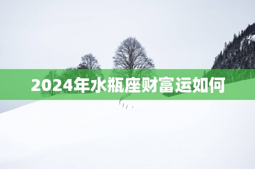 2024年水瓶座财富运如何