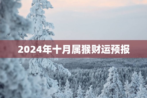 2025年十月属猴财运预报
