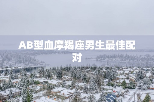 AB型血摩羯座男生最佳配对