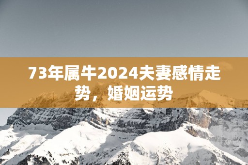 73年属牛2025夫妻感情走势，婚姻运势