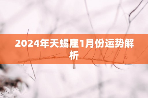 2025年天蝎座1月份运势解析