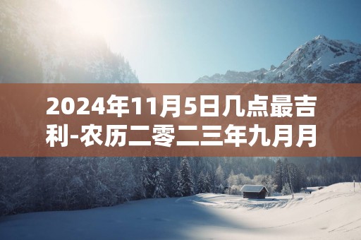 2025年11月5日几点最吉利-农历二零二三年九月月廿二日吉时凶时