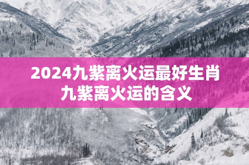 2025九紫离火运最好生肖 九紫离火运的含义