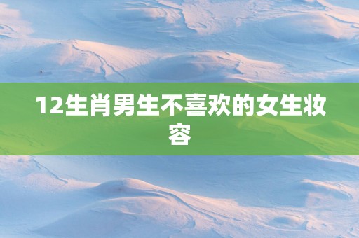 12生肖男生不喜欢的女生妆容