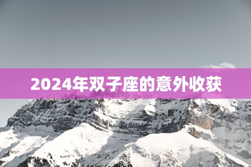2025年双子座的意外收获