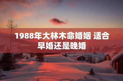 1988年大林木命婚姻 适合早婚还是晚婚