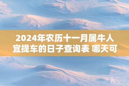 2025年农历十一月属牛人宜提车的日子查询表 哪天可以提新车