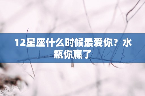 12星座什么时候最爱你？水瓶你赢了