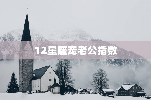 12星座宠老公指数