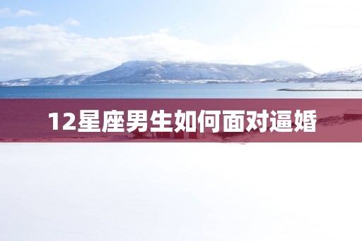 12星座男生如何面对逼婚