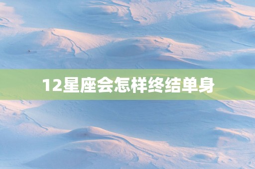 12星座会怎样终结单身