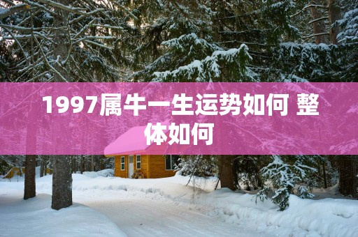 1997属牛一生运势如何 整体如何