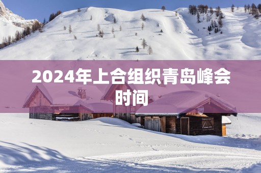 2025年上合组织青岛峰会时间