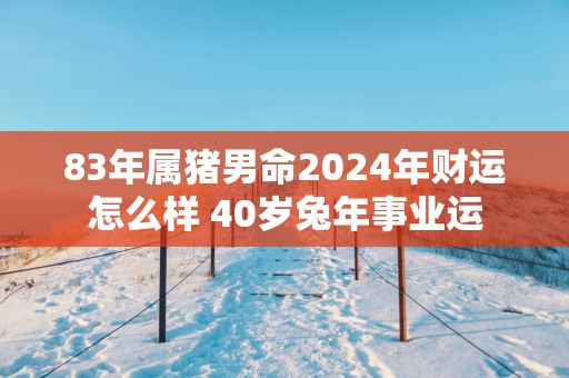 83年属猪男命2025年财运怎么样 40岁蛇年事业运